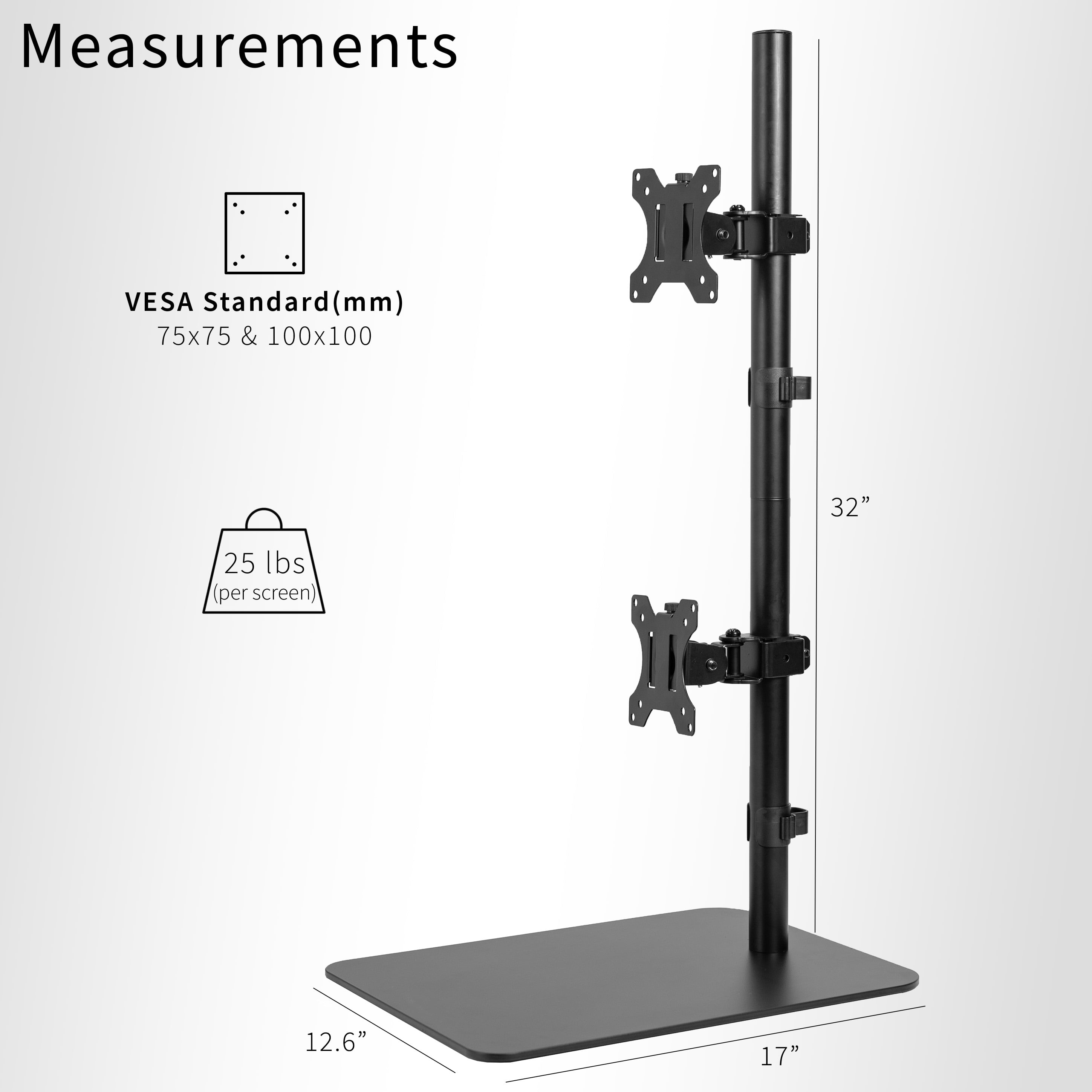 VIVO Dual Ultrawide Monitor Desk Stand, Adjustable Mount for 2 Screens up to 45"