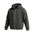 thumbnail image 3 of Telankuip Waffle Knit Hoodies for Men Full Zip Long Sleeve Hooded Sweatshirt Jackets Oversized Solid Color Raglan Sleeved Loose Lightweight Cozy Soft Casual Athletic Outerwear 2-Black XXXXL, 3 of 7