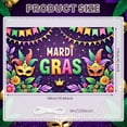 thumbnail image 2 of Colorful Mask Mardi Gras Banner Feather Decor Carnival Display Floral Design Star Pattern Festive Backdrop for Mardi Gras Party Carnival Celebration Masquerade Ball, 2 of 7
