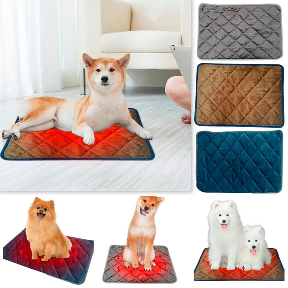 Extra Warm Self-Heating Pet Pad for Cats & Dogs - Fleece-Lined Thermal Pad, Waterproof Design for Indoor/Outdoor Use, Cozy Pet Supply to Keep Pets Warm in Cold Weather, 19.6*15.7in/50*40cm, A