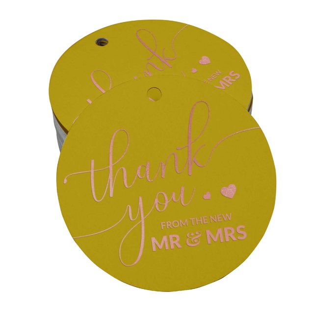 Inkdotpot ThankYou From The New Wedding Bottle Tag Real Rose Gold Foil Favor Hang Tag 50 Pack