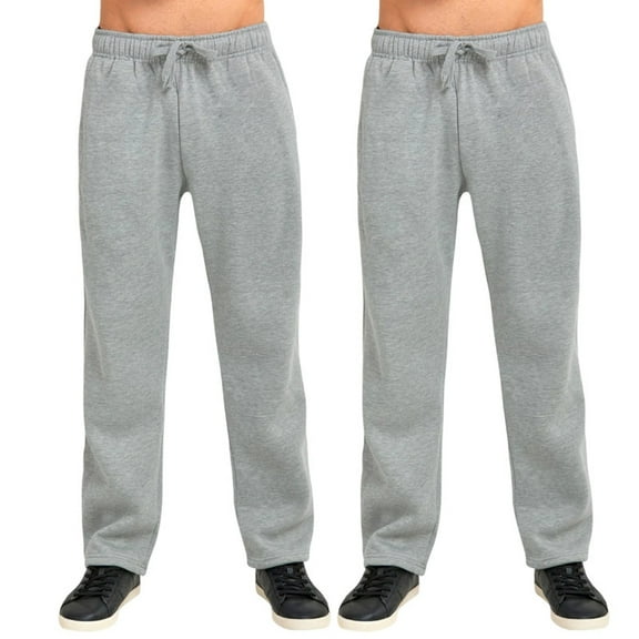 2 Pack Men's Heavyweight Fleece Sweatpants Cotton with Drawstring and Pockets S-3XL Regular Big & Tall Lounge Pants Fall Winter Solid Casual Menswear Outdoor