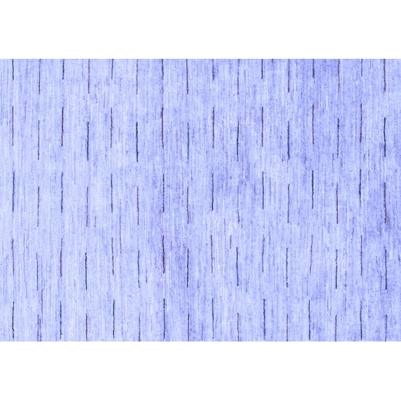 Ahgly Company Machine Washable Indoor Rectangle Solid Blue Modern Area Rugs, 8' x 10'