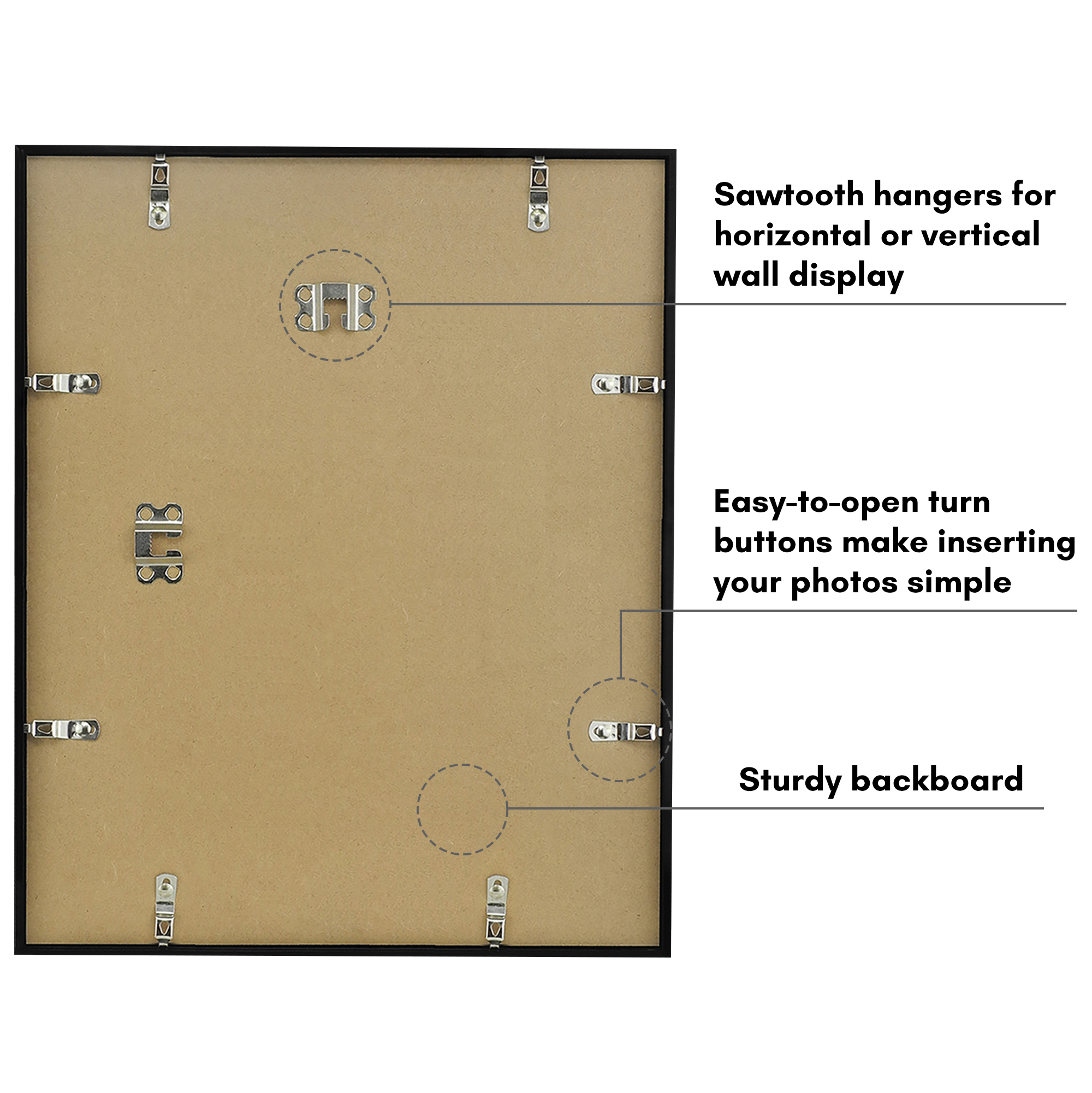 Americanflat 13x16 Picture Frame with Polished Plexiglass Streamline Collection Thin Border Wall - Black
