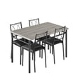 thumbnail image 4 of GloryStar Small Space Dining Table Set for 4, Wooden Kitchen Table and Upholstered Chairs for Apartments, 4 of 6