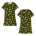 thumbnail image 5 of Salouo Cute Dinosaurs (2) Print Short Sleeve Sleepshirt for Womens Comfy Nightgown Scoopneck Cute Nightdress Ruffle -XX-Large, 5 of 7