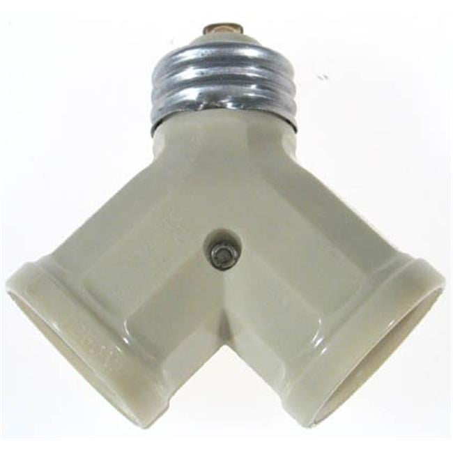 Leviton Mfg C230012800I Ivory Twin Lamp Socket Light Adapter