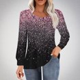 thumbnail image 2 of HKEJIAOI Tunique à Manches Longues Bouffantes pour Femmes Blouses Plissées Décontractées Col Rond T-Shirts Mode Automne 2024 S, 2 of 5