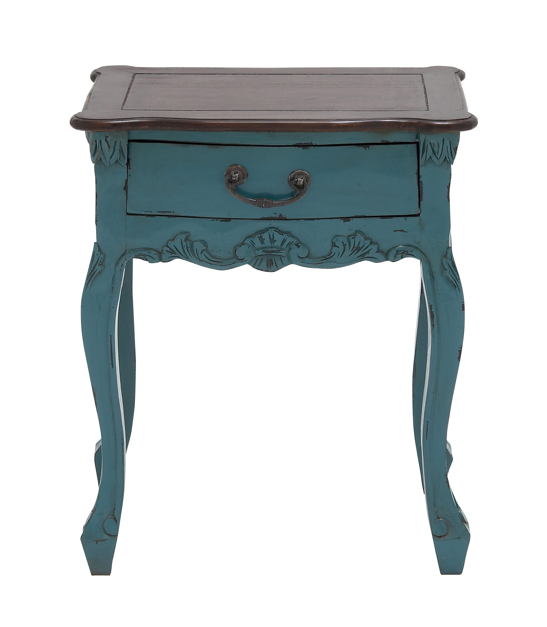 Gwg Outlet Charming Nightstand Blue Mahogany Table Top Drawer Vintage Decor 37739 Walmart Com Walmart Com