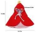 thumbnail image 3 of Disfraz navideño para mascota, capa navideña con adornos navideños, vestido de fiesta de estrellas para gatos, adornos navideños blancos y perros pequeños y medianos (rojo), 3 of 6