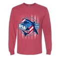 thumbnail image 2 of Wild Bobby Great White Shark USA Since 1776 Men Long Sleeve Shirt, 2 of 6
