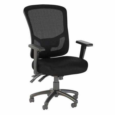 Pemberly Row High Back Contemporary Fabric Executive Office Chair in Black