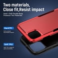 thumbnail image 4 of Heavy Duty Phone Case Designed for Apple iPhone 12, 12 Pro Case with 1Pc Tempered Glass Screen Protector, Shockproof Dropproof Anti-Scratch Phone Case Cover for Apple iPhone 12, 12 Pro,Red, 4 of 6