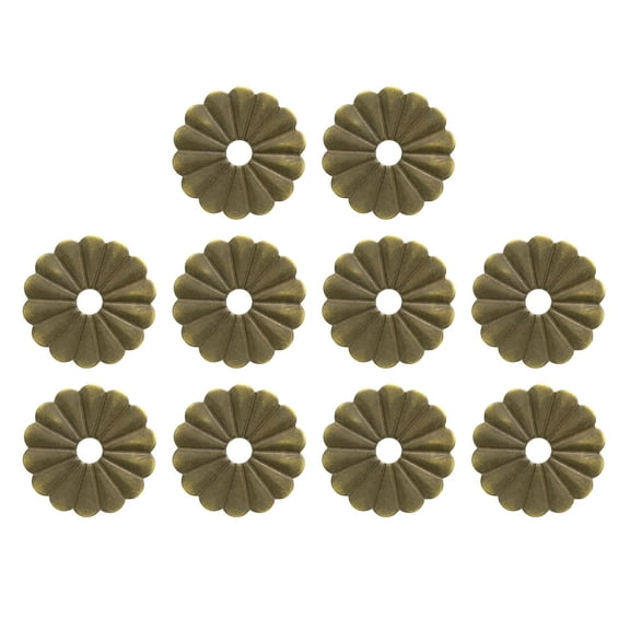 Uxcell 10pack Cabinet Knob Backplate, 1.22 Inch Lotus Leaf Shape Radial Backplate Washers Classical Furniture Decoration Gasket for Cabinet Drawer Cupboard Doors Hardware