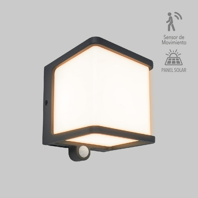 Lámpara Solar LED de Pared Luz Suave Cálida Sensor de Movimiento