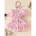 thumbnail image 2 of HWJAD Newborn Girls Easter Outfit Baby Girl Romper Dress My First Easter Smocked Romper Dress Cute Bunny Summer Clothes, 2 of 9