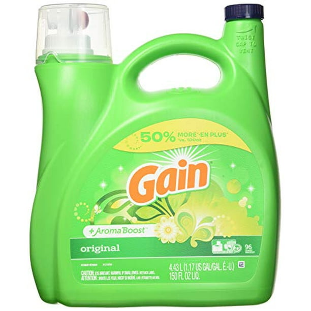 Gain + Arôme Boost Détergent à Lessive Liquide, Il Compatible 4.43lt