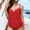 Red, variant on Fnooota Tankini Swimsuits for Women, 2 Piece Sexy V Neck Summer Swim Tops with Bottoms Red Size XL