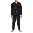 thumbnail image 3 of Fotbe Mathematica Science Pattern Long Sleeve Pajama Set for Men,Sleepwear Set,2-piece Loungewear Set,Soft PJs Comfy Nightwear with Pockets-XX-Large, 3 of 7