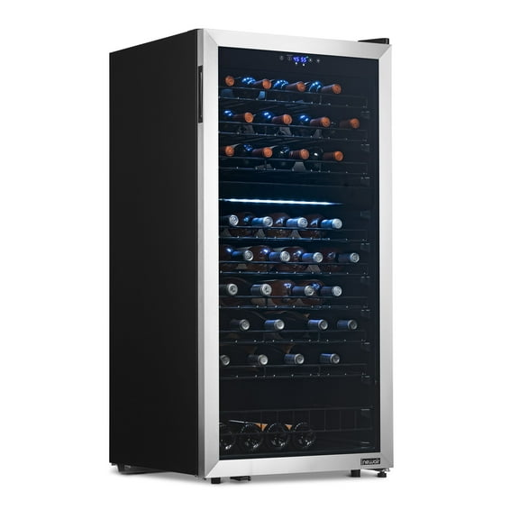 Newair Freestanding 76 Bottle Dual Zone Compressor Wine Fridge Ultra-Quiet Compressor, Adjustable Racks