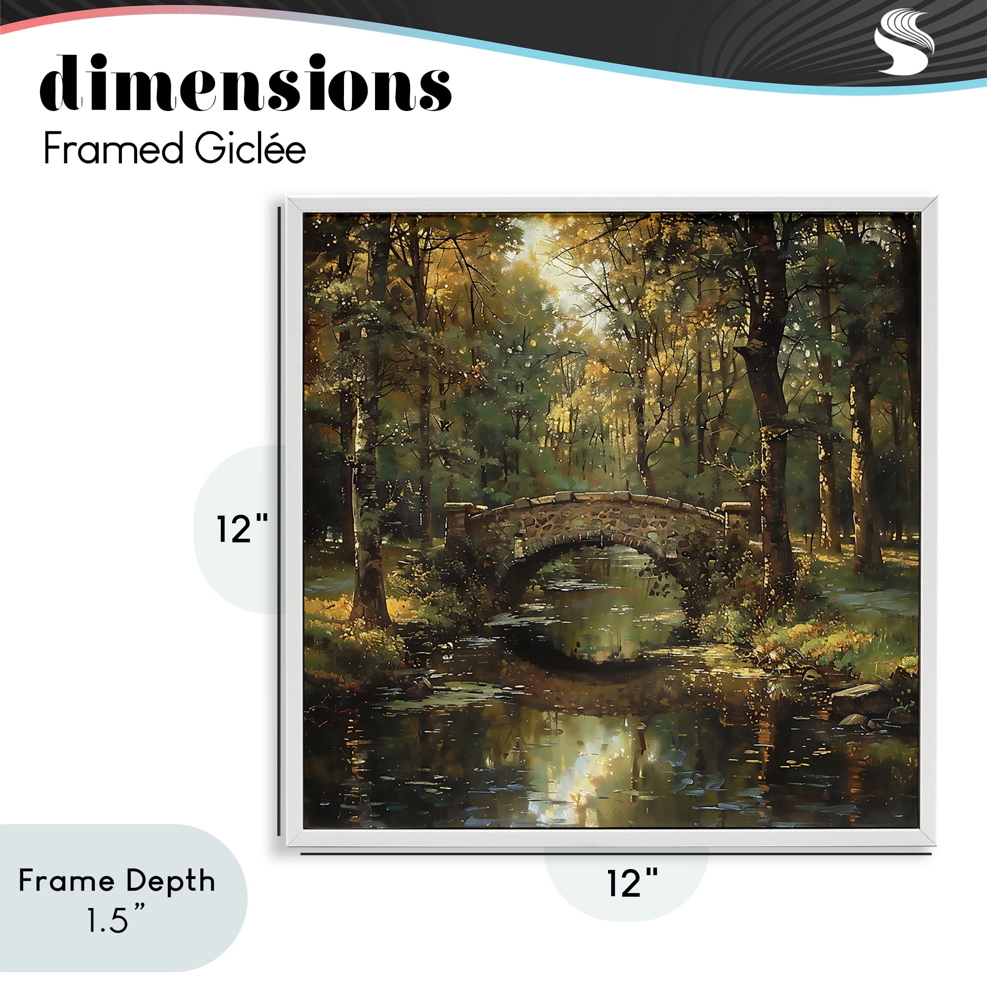 Stupell Industries Forest Bridge in Autumn Light White Framed Giclee Art, design by Creative Studio