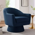 thumbnail image 2 of Swivel Armchair Chair, Midnight Blue, Velvet, Living Kitchen Cafe Bistro Hospitality Restaurant, Modern Contemporary Boutique HB34751, 2 of 9