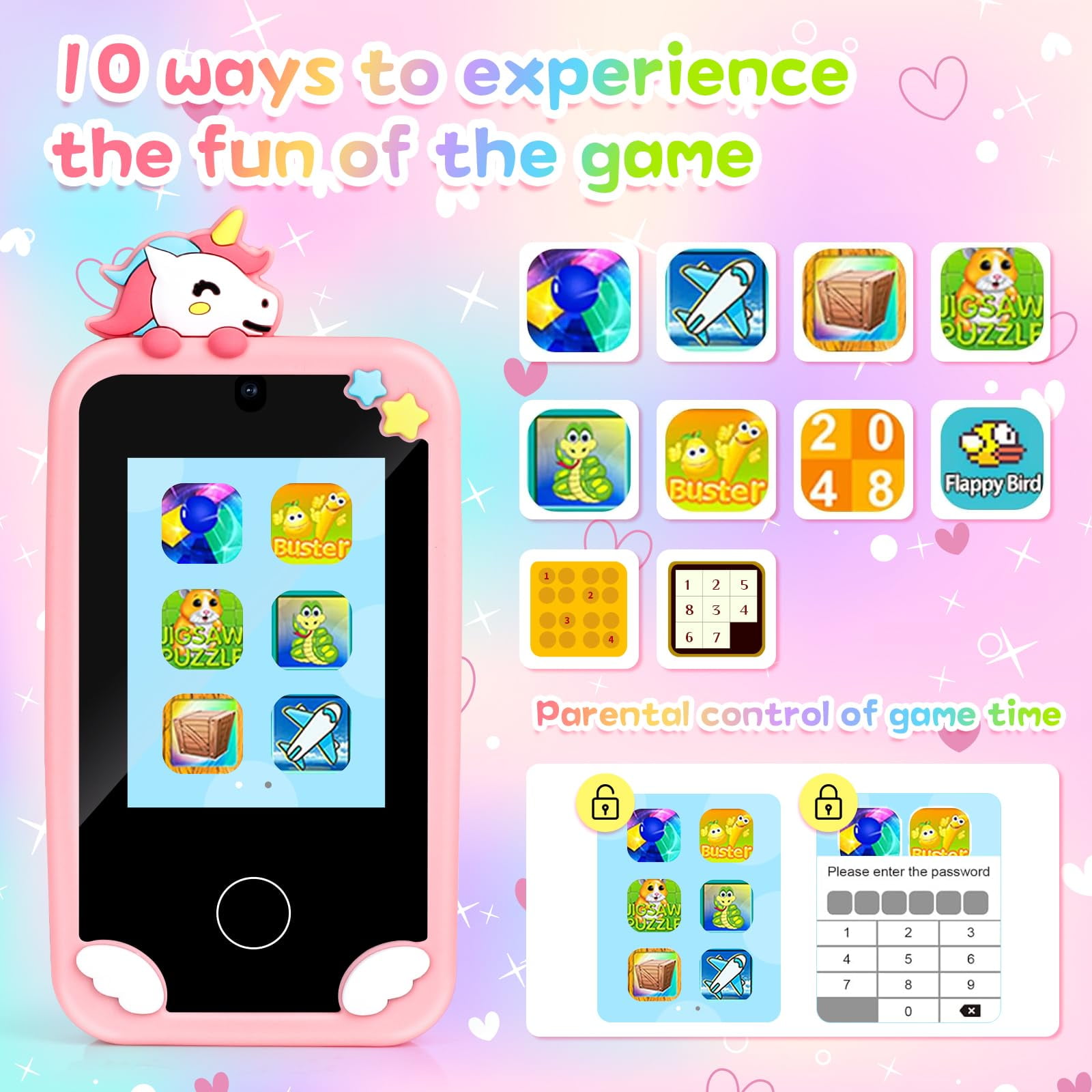 Girl Gifts Age 6 7 8 9 Kid Smart Phones: Presents for 6-10 Year Old Girls Kids Learning Phone Birthday Gift for 7 8 9 10 Year Old Girls Toy Reminder Game Phone for Kids Age 10 - 12 Girl Pink Phone