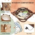 thumbnail image 2 of Large Leather Diaper Bag, Tote with Modern Design, Travel Essential, Diaper Backpack with Changing Pad, Laptop Compartment, Multiple Pockets, Brown, 2 of 4
