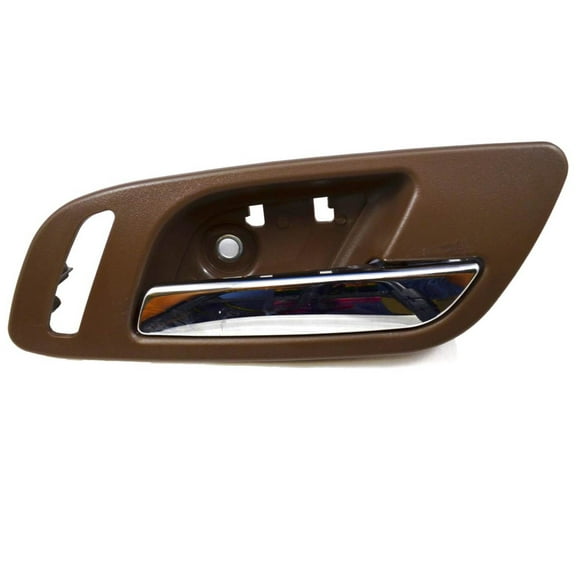 PT Auto Warehouse GM-2546MB-FR - Inner Interior Inside Door Handle, Brown (Cashmere) Housing with Chrome Lever - with Heated Seat Hole, Passenger Side Front Fits select: 2007-2014 CHEVROLET SILVERADO