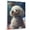 Bichon Frise, variant on Hudo Irish Redand White Setter Dog on Space Poster Art - Irish Redand White Setter Dog Canvas Wall Art - Black Bedroom Decor - Dog Canvas Wall Art