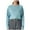 Blue, variant on aidice Crop Tops for Women Casual Round Neck Long Sleeve Loose Blouses Solid Color Comfy Pullover Tops