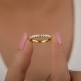 thumbnail image 5 of SOLITAIRE JEWELS 14K Solid Yellow Gold Half Eternity Wedding Band For Women with 0.37 Ct Round Moissanite Diamond, 5 of 5