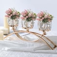 thumbnail image 4 of 3 Arms Crystal Candle Holders, Arch Candlestick Table Candelabras Centerpieces for Wedding, Dinning Room, Cabinet Ornaments, Home Decoration， Gift (Gold, 2 Pcs-3 Arm Arched), 4 of 7