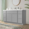 thumbnail image 3 of Vanity Art 57" Freestanding Bathroom Vanity Cabinet without Top in Gray, 3 of 6