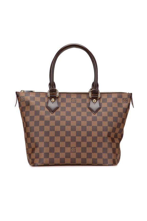 Pre-Owned Louis Vuitton Damier Saleya PM Handbag Tote Bag N51183 Brown Leather Women's LOUIS...