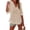 Khaki #003, variant on Women's Beach Linen Gauze Tops Summer Long Sleeve Deep V Neck Shirts Boho Loose tunic Oversized Blouses, S