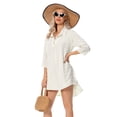 thumbnail image 6 of Deago Women's Swimsuit Coverups Chiffon Bikini Swimwear Bathing Suit Beach Cover Up Dress Shirt (White, XL), 6 of 12