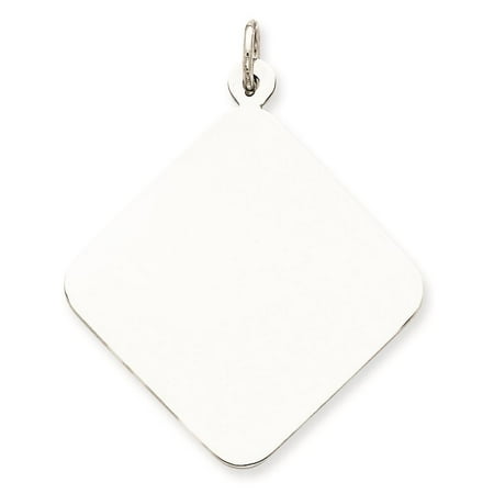 925 Sterling Silver Engravable Disc Charm Pendant 40mmx36mm