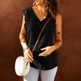 thumbnail image 3 of Hanerdun Women V Neck Tank Top Female Lace Sleeveless Shirt Vest Black S, 3 of 5