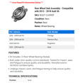 thumbnail image 2 of Rear Wheel Hub Assembly - Compatible with 2013 - 2018 Audi S6 2014 2015 2016 2017, 2 of 2