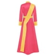thumbnail image 4 of YiZYiF Womens Long Sleeve Priest Cosplay Robe With Stole Front Zipper Jacquard Patchwork For Parties Hot Pink L, 4 of 5