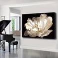thumbnail image 2 of 2D Flat 1pc Wooden Framed Extra Large Canvas Wall Art, White Tulip Black Background Canvas, Flower Canvas, Modern Wall Art, Wrapped Canvas, 2 of 9