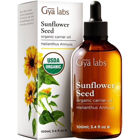 Gya Labs Sunflower Seed Carrier Oil (100ml) for Sensitivity Body, Skin