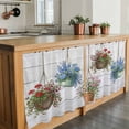thumbnail image 6 of Spring Floral Tier Curtains 36 Inch Length, Wooden Elegant Pastoral Flowers Cafe Short Curtains for Bathroom Over Sink, Small Kitchen Curtain Light Filtering Tiered Drapes 2 Panels 27.5"Wx36"L, 6 of 8