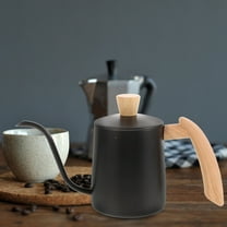 FESTFENDS 1Pcs Stovetop Gooseneck Kettle in Stainless Steel with Wood Handle for Home Coffee Brewing
