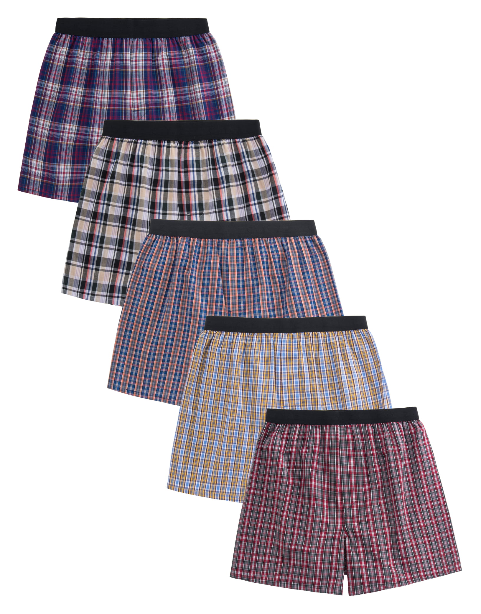 CYZ 5-Pack Men's 100% Cotton Woven Boxers Value Pack-Assorted-2XL ...