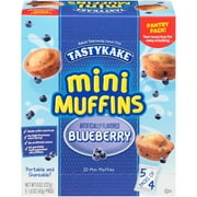 Tastykake Blueberry Flavored Mini Muffins, Portable and Shareable, Blueberry Muffins, 5 Pouches per Box