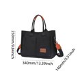 thumbnail image 6 of SunyaMood Women Chic Messenger Bag Large Capacity Canvas Casual Satchel Bag (Black), 6 of 8