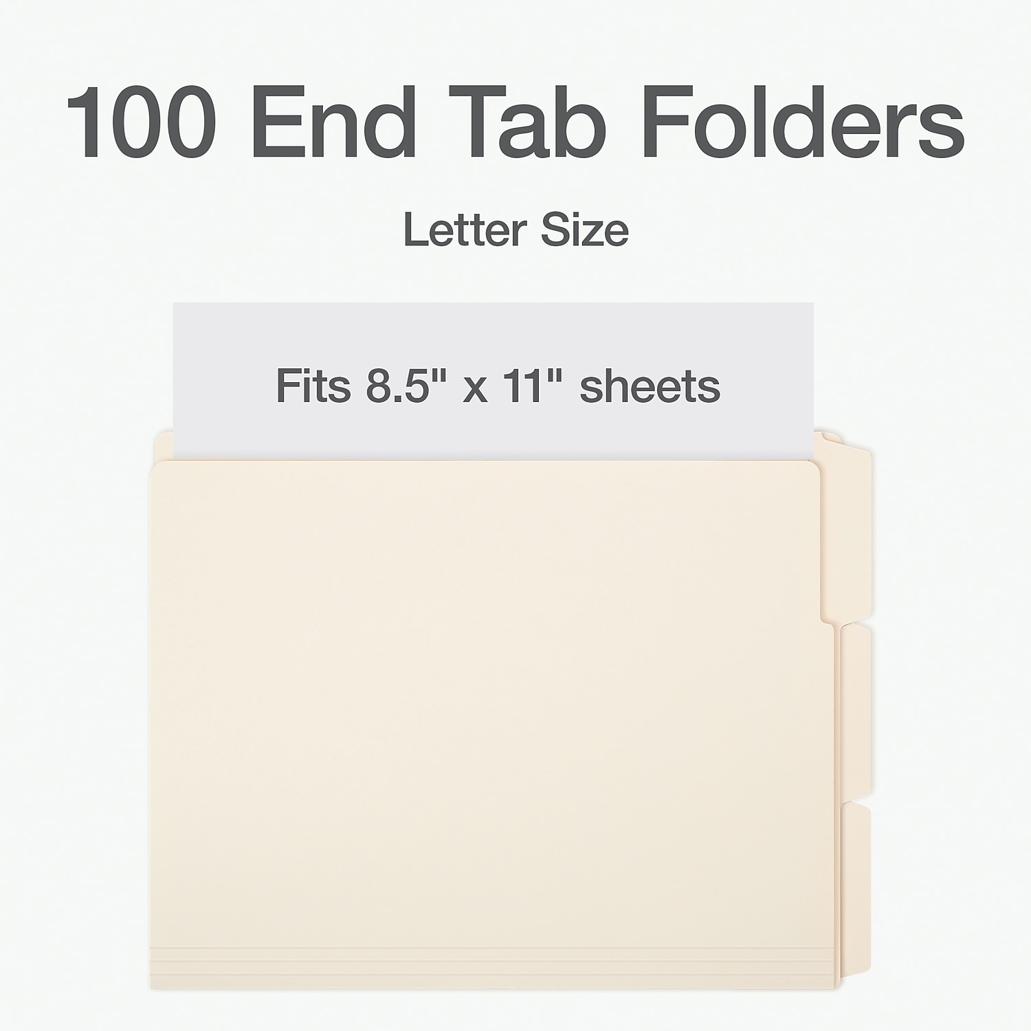 Pendaflex End Tab File Folder 1/3-Cut Tab Assorted Letter Size Manila 100/Box(1007003)