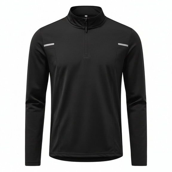 JTSRKL Men's UPF 50 Quarter Zip Collar Sun Shirts Long Sleeve Lightweight Quick Dry Rash Guard Stretch Athletic Hiking Fitness Training Top Black XXL